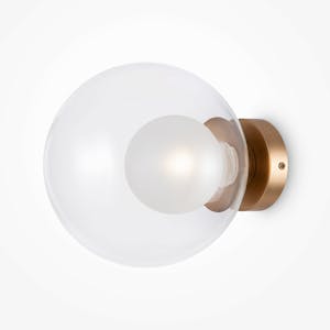 Applique globe en verre avec base or mat, 20 cm DELTONA